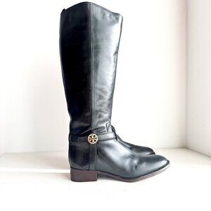 Tory Burch Black Leather Tall Riding Boots 9M